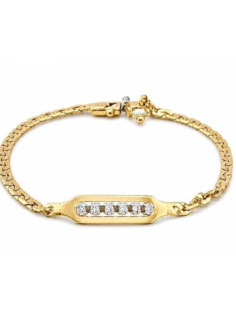 Genuine Diamond Bracelet Solid 14k Yellow Gold